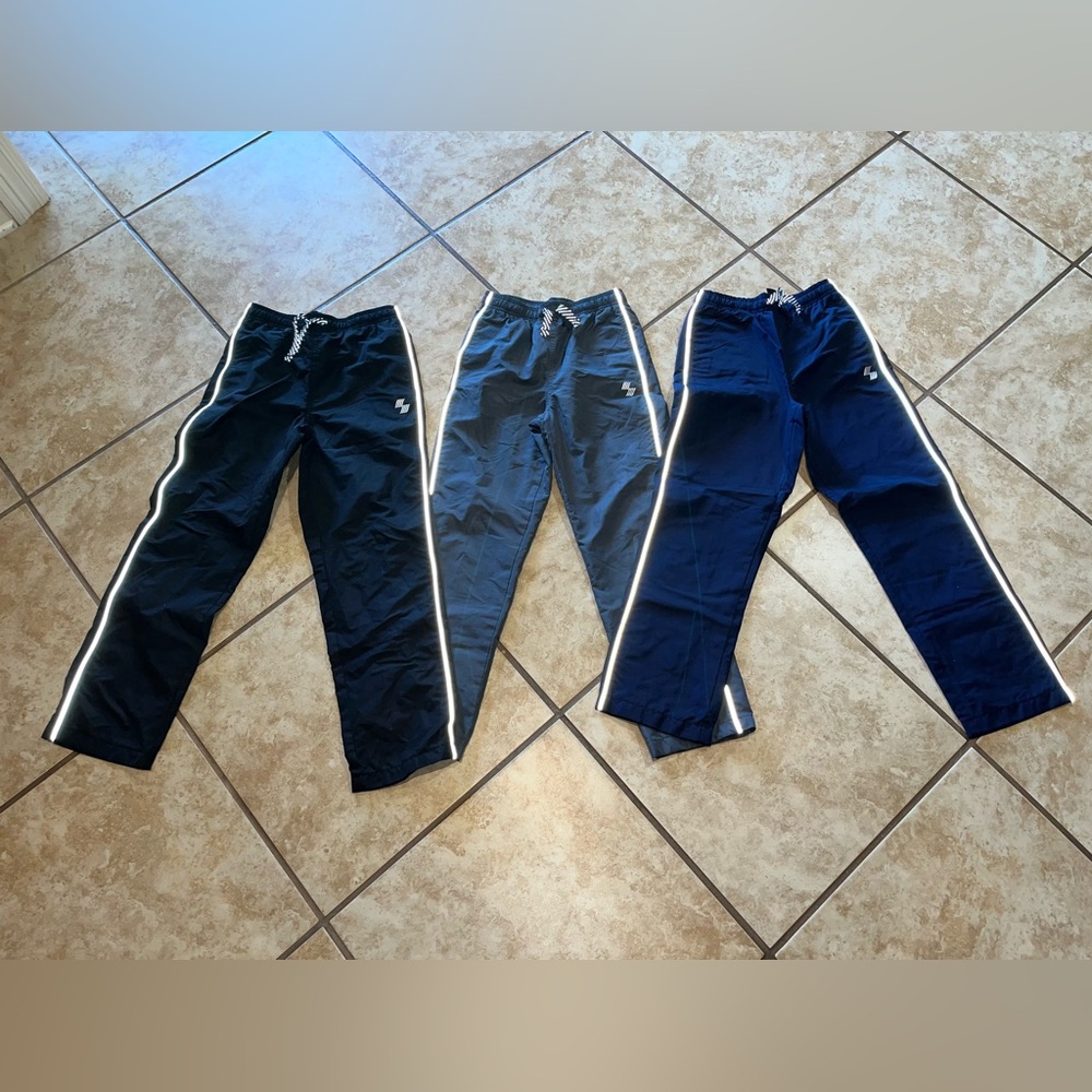 Boys Navy, Black and Grey wind pants.